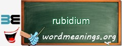 WordMeaning blackboard for rubidium